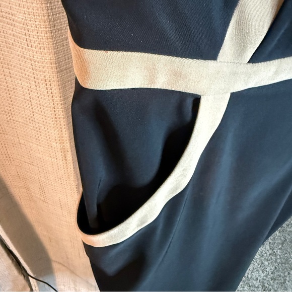 dressbarn Black and Tan Geometric Mini Dress - Picture 3 of 4